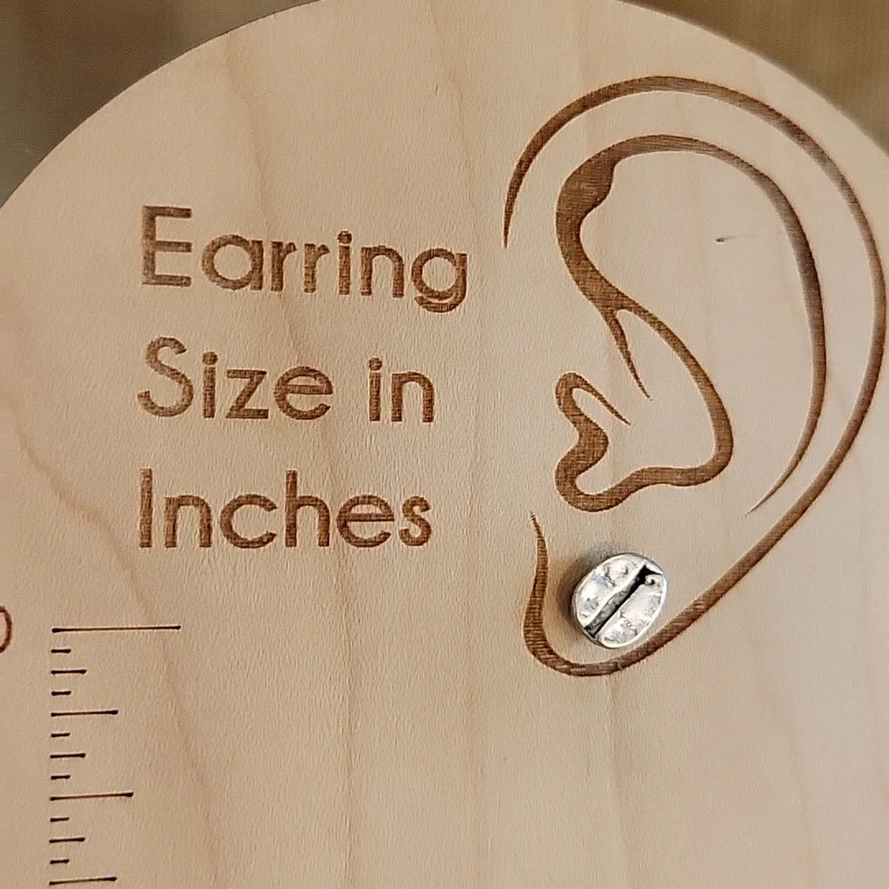 Coffee Bean Stud Earrings, unisex - Picture 4 of 6